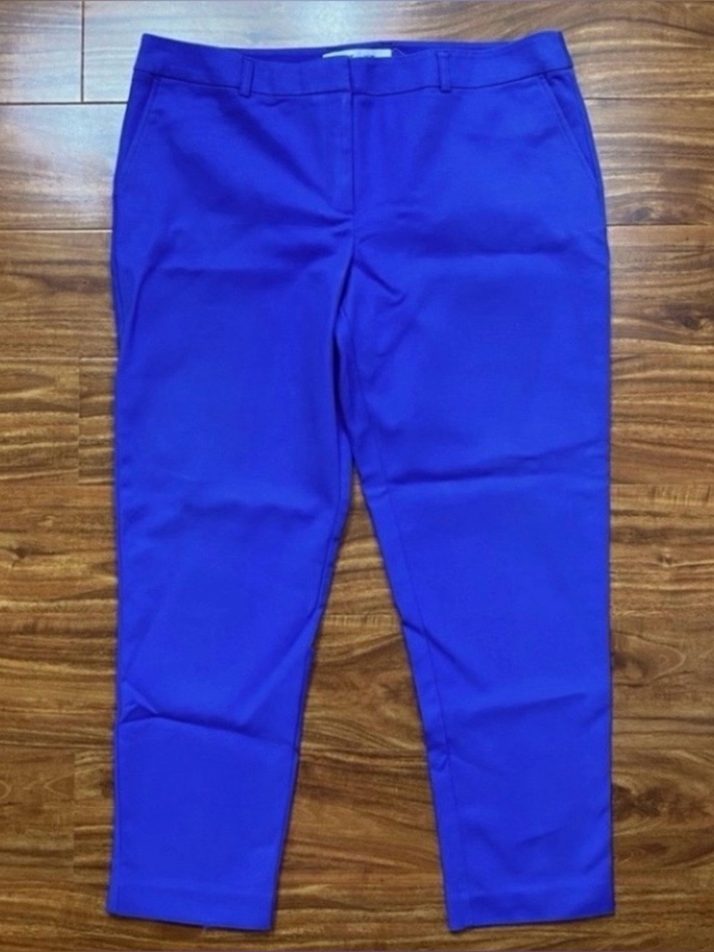 Diane Von Furstenberg Women's Cobalt Blue Straight Crop Trouser Size 16 Classic